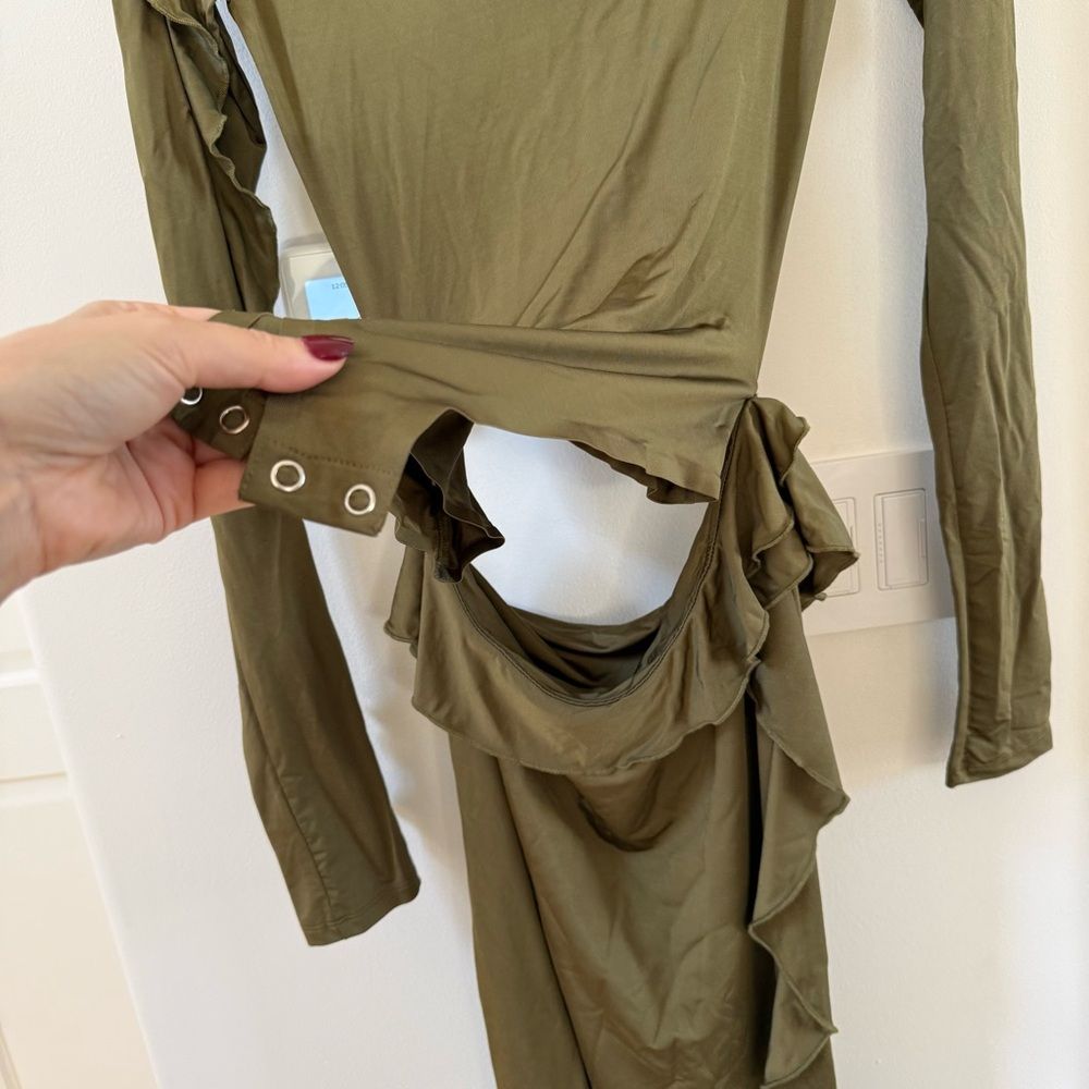 Paris Georgia Mira Dress In Olive Green S Nwt — image 6 of 8